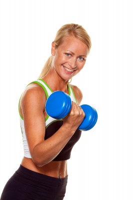 Weight training with dumbbells